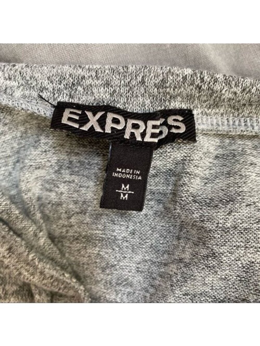 Express Fringe Ruched Racerback Heathered Gray Dress - Picture 9 of 12